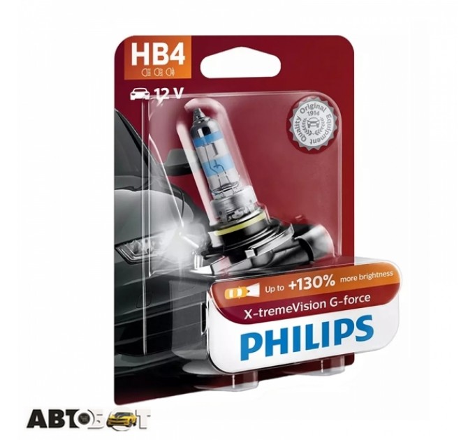 Галогенная лампа Philips X-tremeVision G-force HB4/9006 51W 12V 9006XVGB1 (1 шт.), цена: 592 грн.