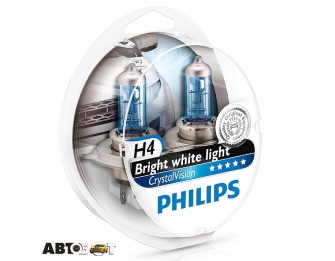 Галогенная лампа Philips H4 CrystalVision 12V 12342CVSM (2шт.), цена: 951 грн.