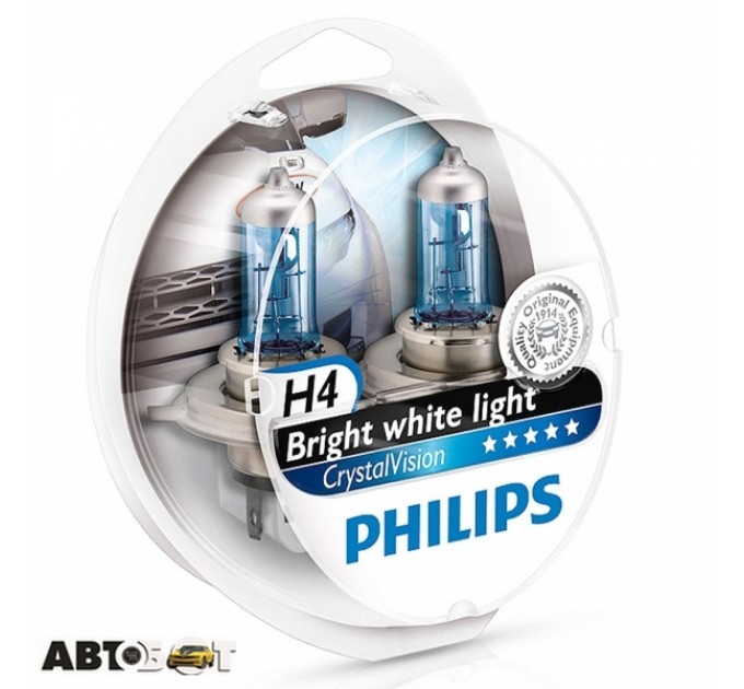 Галогенна лампа Philips H4 CrystalVision 12V 12342CVSM (2шт.), ціна: 736 грн.
