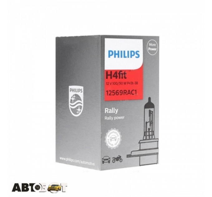 Галогенная лампа Philips H4 Rally 12V 12569RAC1 (1шт.), цена: 272 грн.