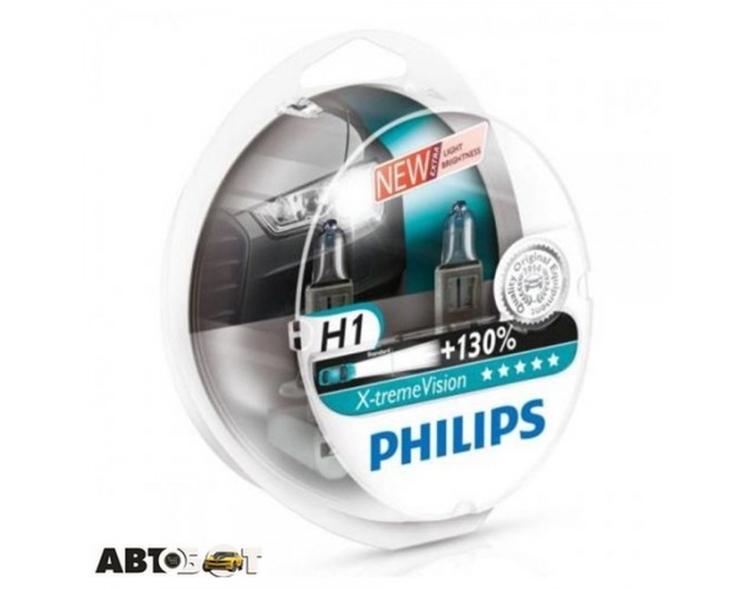 Галогенна лампа Philips X-tremeVision +130% H1 12V 12258XVS2 (2шт.), ціна: 1 065 грн.