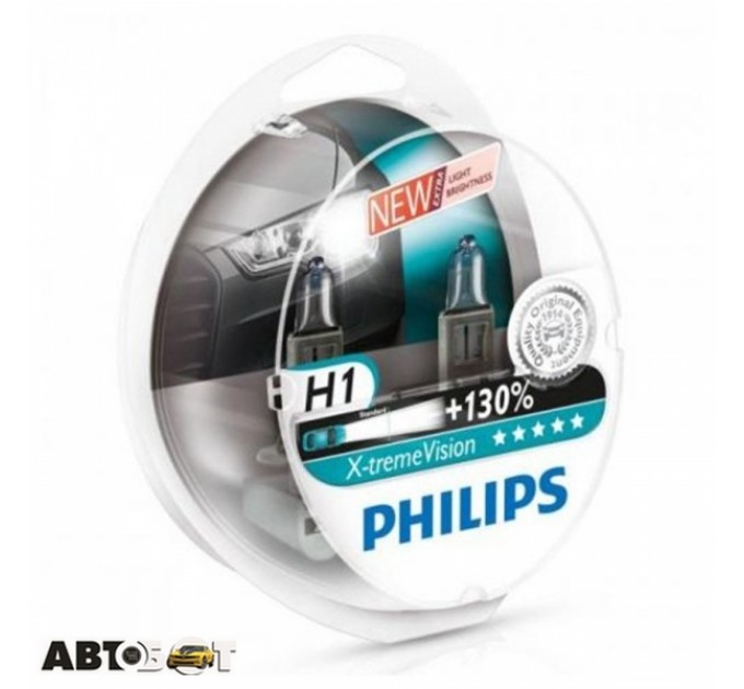 Галогенна лампа Philips X-tremeVision +130% H1 12V 12258XVS2 (2шт.), ціна: 772 грн.