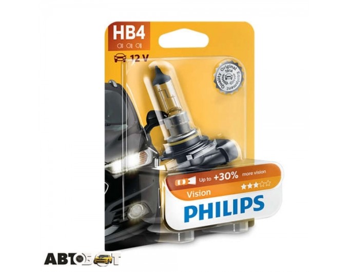 Галогенная лампа Philips HB4 Vision 12V 9006PRB1 (1шт.), цена: 359 грн.