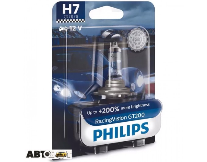 Галогенная лампа Philips RacingVision GT200 H7 12V 55W 12972RGTB1 (1 шт.), цена: 784 грн.