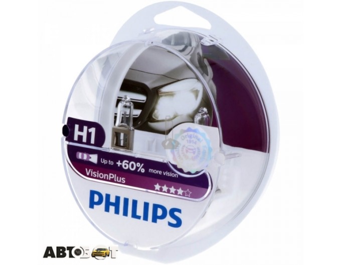 Галогенная лампа Philips VisionPlus H1 12V 12258VPS2 (2шт.), цена: 575 грн.