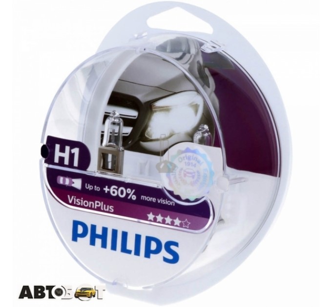 Галогенная лампа Philips VisionPlus H1 12V 12258VPS2 (2шт.), цена: 465 грн.