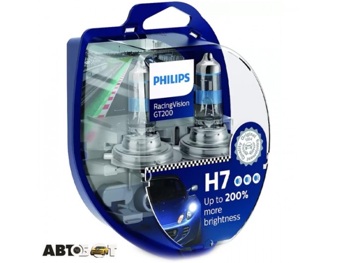 Галогенная лампа Philips RacingVision GT200 H7 12V 55W 12972RGTS2 (2 шт.), цена: 1 594 грн.