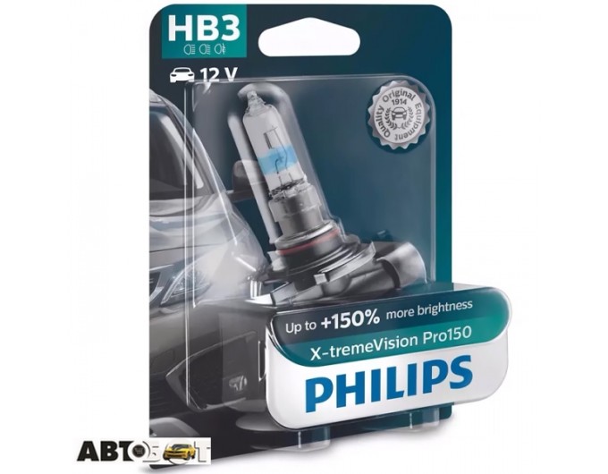 Галогенная лампа Philips X-tremeVision Pro150 +150% HB3 60W 12V 3500K 9005XVPB1 (1 шт.), цена: 940 грн.