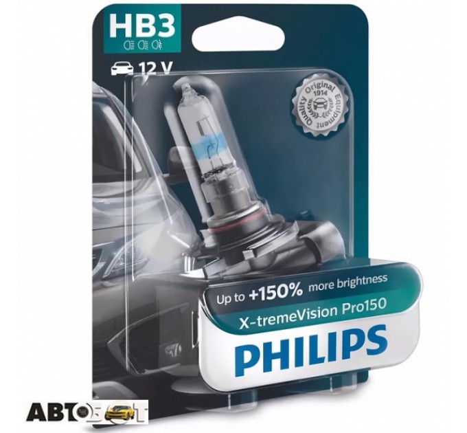 Галогенна лампа Philips X-tremeVision Pro150 +150% HB3 60W 12V 3500K 9005XVPB1 (1 шт.), ціна: 716 грн.
