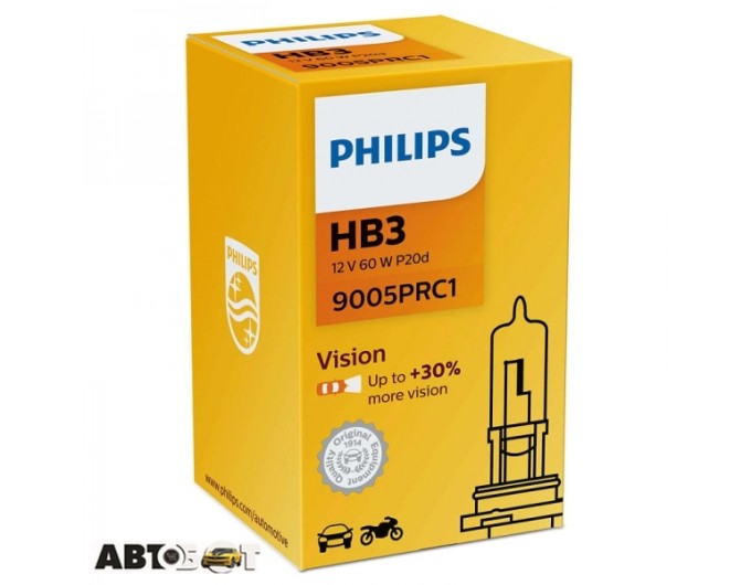 Галогенная лампа Philips Vision HB3 12V 9005PRC1 (1 шт.), цена: 349 грн.