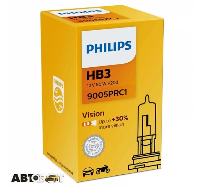 Галогенная лампа Philips Vision HB3 12V 9005PRC1 (1 шт.), цена: 267 грн.