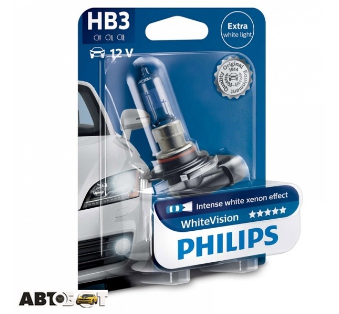 Галогенная лампа Philips WhiteVision HB3 12V 9005WHVB1 (1шт.), цена: 537 грн.