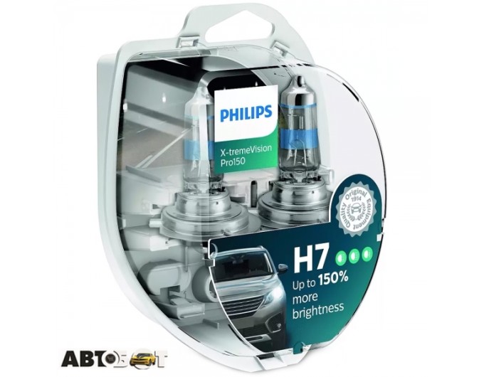 Галогенная лампа Philips X-tremeVision Pro150 +150% H7 55W 12V 3400K 12972XVPS2 (2 шт.), цена: 1 282 грн.