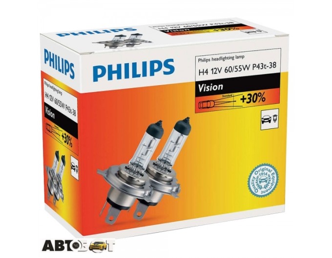Галогенная лампа Philips Premium H4 12V 60/55W PH12342PRC2 (2 шт.), цена: 241 грн.