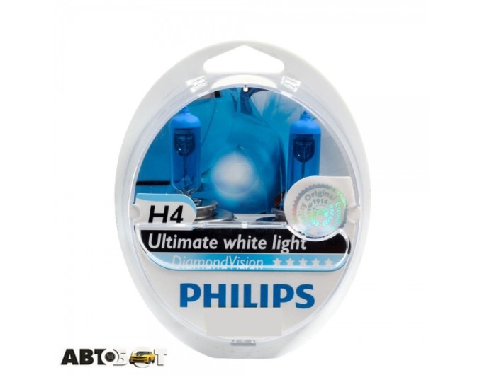 Галогенная лампа Philips H4 DiamondVision 12V 12342DVS2 (2шт.), цена: 1 283 грн.