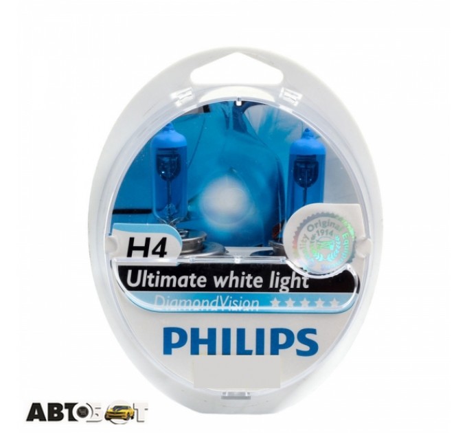 Галогенная лампа Philips H4 DiamondVision 12V 12342DVS2 (2шт.), цена: 958 грн.
