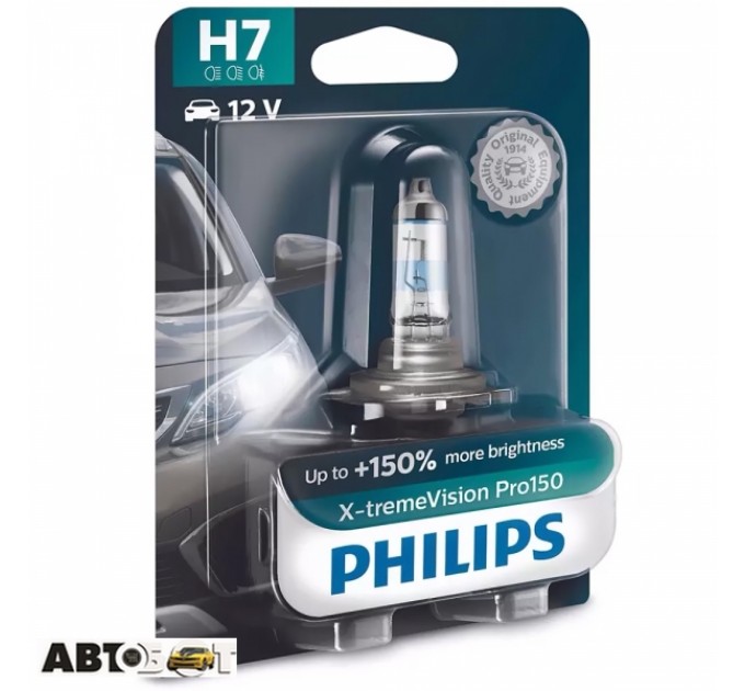 Галогенная лампа Philips X-tremeVision Pro150 +150% H7 55W 12V 3400K 12972XVPB1 (1 шт.), цена: 573 грн.