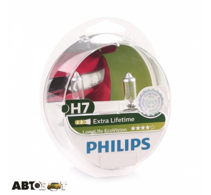Галогенная лампа Philips LongLife EcoVision H7 12972LLECOS2 (2 шт.), цена: 580 грн.