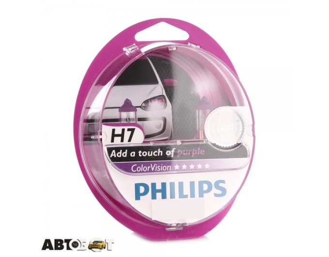Галогенна лампа Philips ColorVision Purple H7 12V 12972CVPPS2 (2шт.), ціна: 1 602 грн.