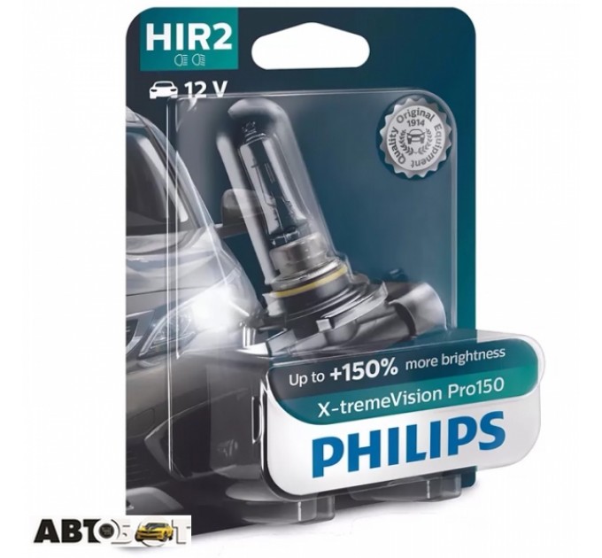 Галогенная лампа Philips X-tremeVision Pro150 +150% HIR2 55W 12V 3350K 9012XVPB1 (1 шт.), цена: 1 260 грн.