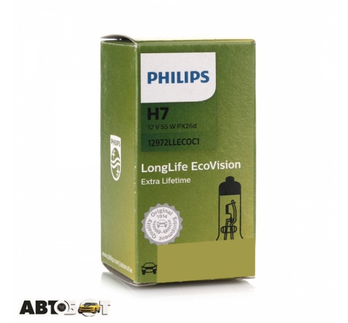  Галогенная лампа Philips LongLife EcoVision H7 12V 12972LLECOC1 (1шт.)