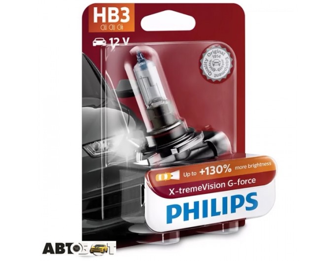 Галогенна лампа Philips X-tremeVision G-force HB3 60W 12V 9005XVGB1 (1 шт.), ціна: 855 грн.