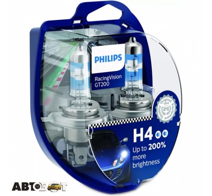 Галогенна лампа Philips RacingVision GT200 H4 12V 60W 12342RGTS2 (2 шт.), ціна: 892 грн.