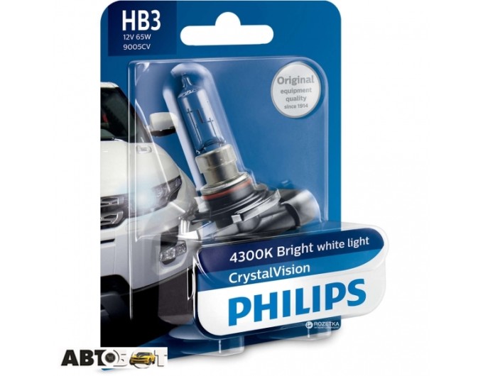 Галогенная лампа Philips HB3 CrystalVision 12V 9005СVB1 (1шт.), цена: 986 грн.