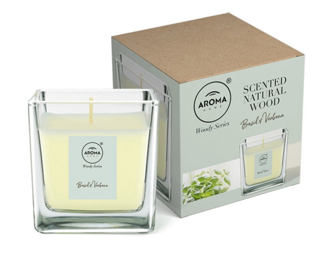 Свеча ароматическая Aroma Home Candles Woody Series Basil&Verbena 155г, цена: 412 грн.