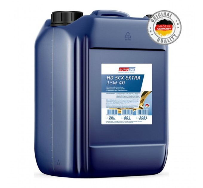 Моторне масло EuroLub HD 5CX Extra 15W-40 20л, ціна: 4 641 грн.