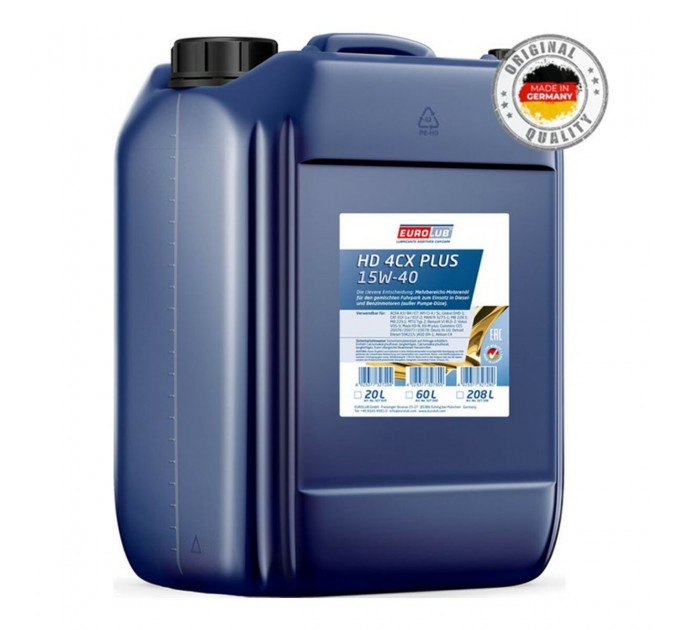Моторне масло EuroLub HD 4CX Plus 15W-40 20л, ціна: 4 862 грн.